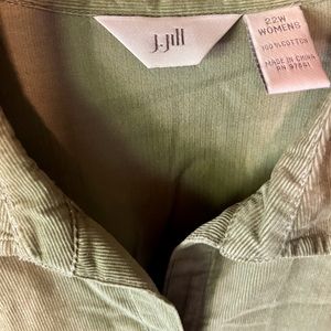 J. Jill Button Down Collared Shirt with Embroidered Sleeves